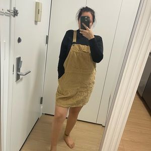 Wild Fable Beige Brown Corduroy Overall Dress